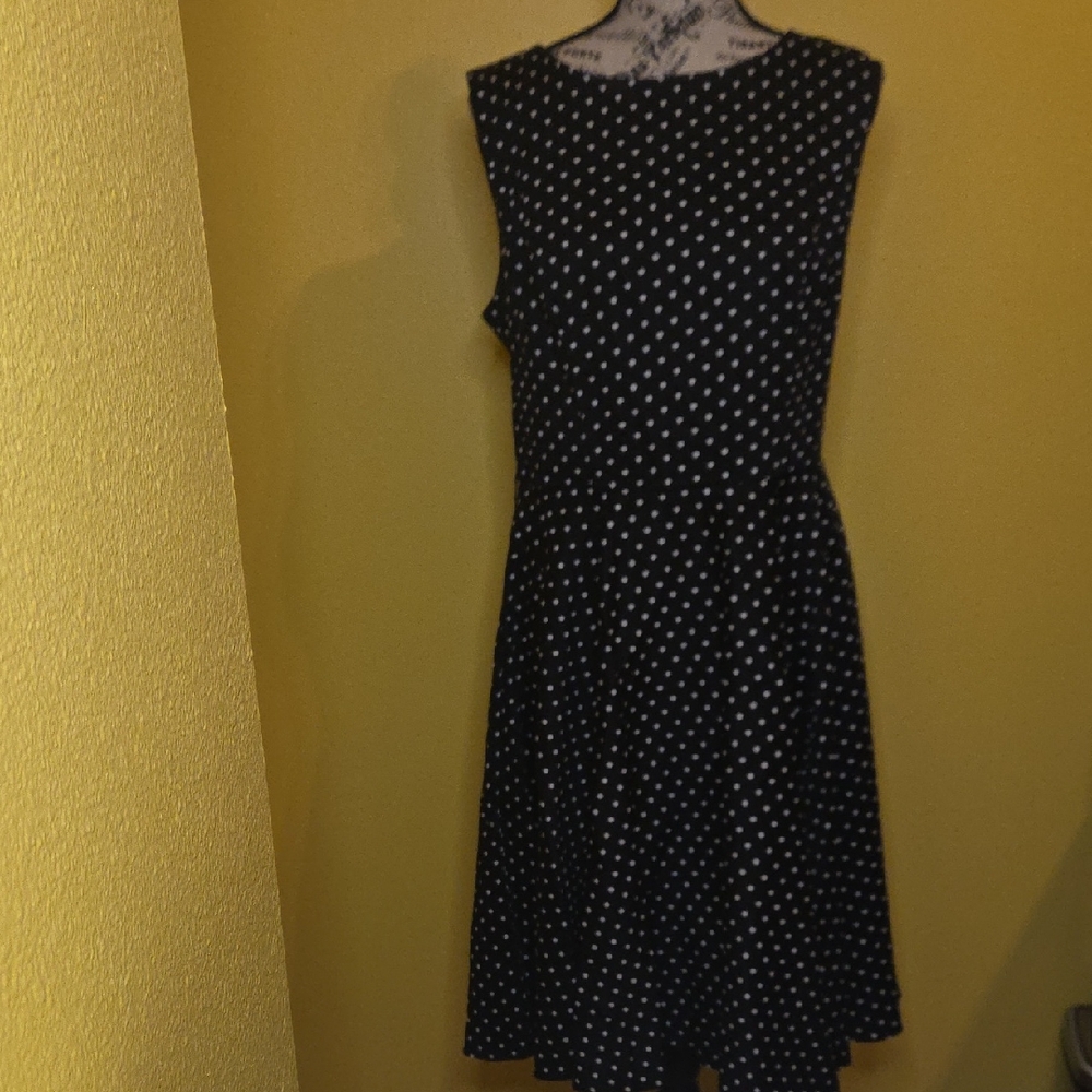 Grace Karin Boat Neck Flared Black and White Polka Dot Midi Dress
